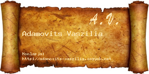 Adamovits Vaszilia névjegykártya